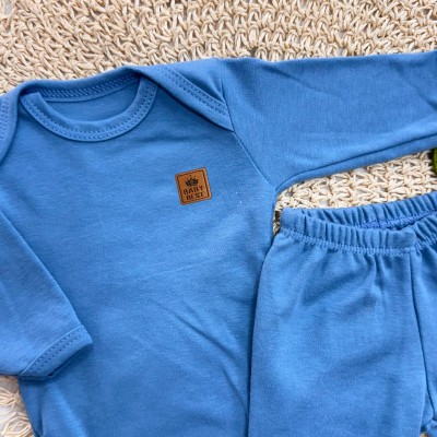 Conj. Body e Calça 100% Algodão Pima com Proteção UV50+ - Azul Jeans